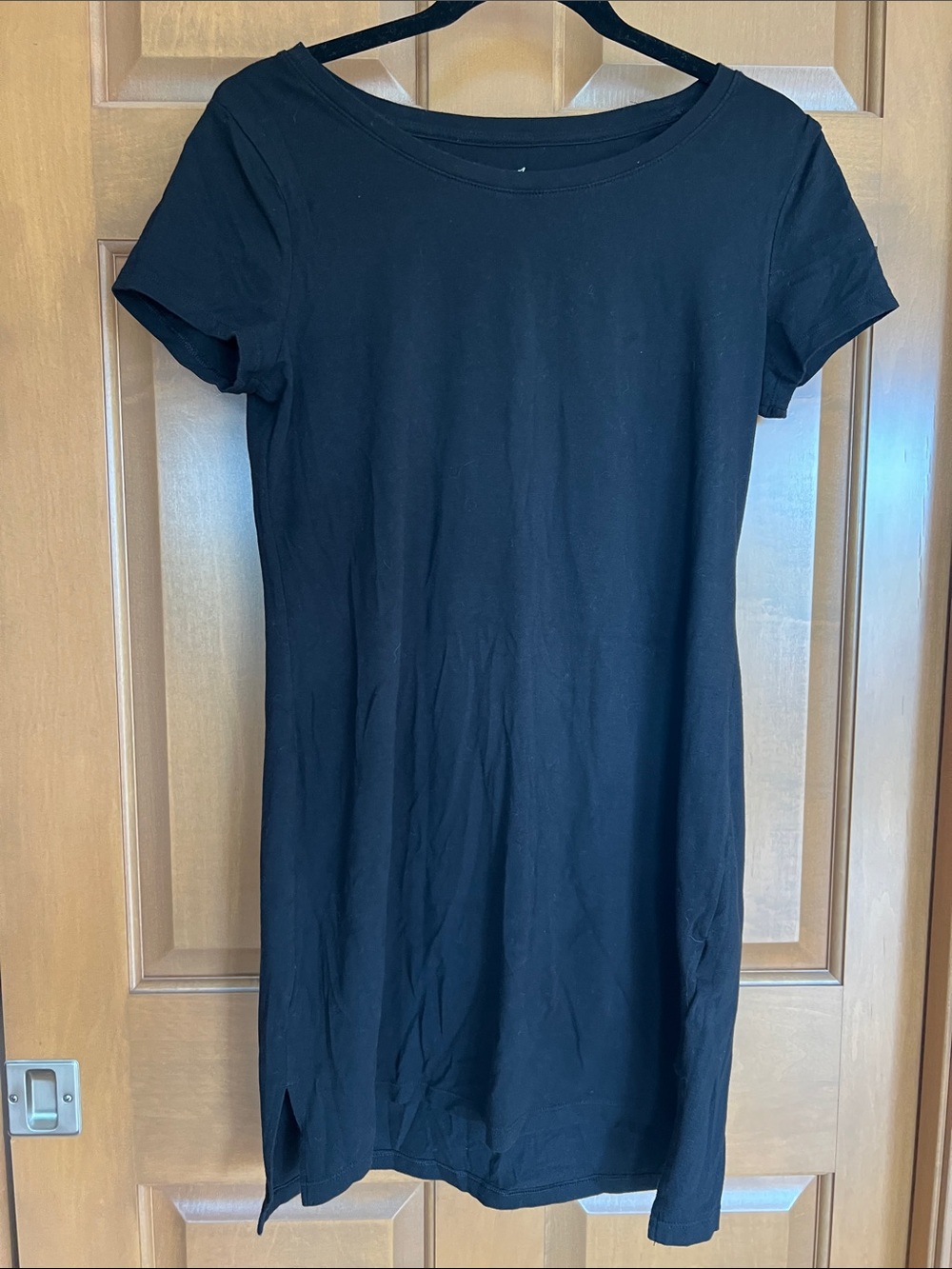 Faded Glory Black Short Sleeve T-Shirt Dress